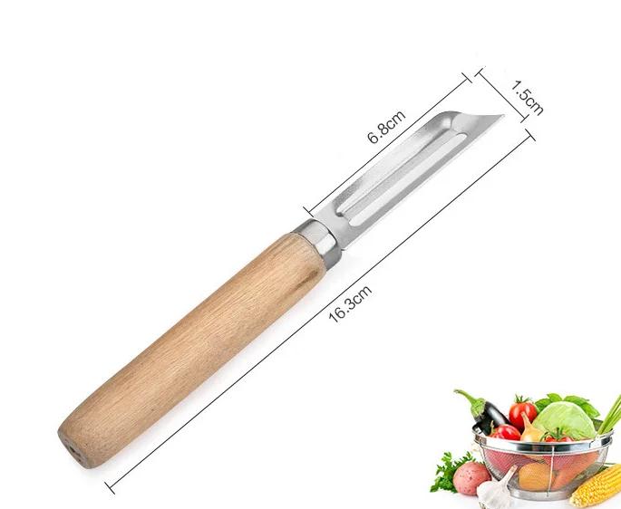 

1Pc Stainless Steel Peeler For Apple Tomato Pear Vegetable Potato Peeler Wooden Handle for Apple Potato Fruit Peeler белый