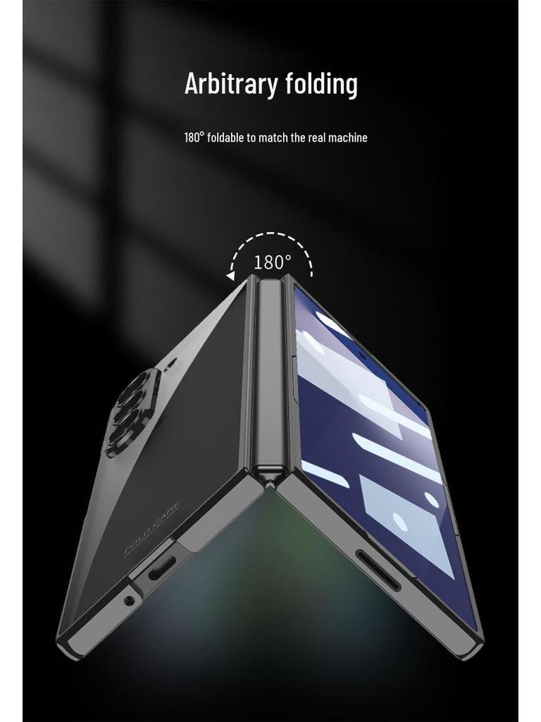 Samsung Z Fold 7 Transparent Electroplated Phone Case with Integrated Folding Design and Anti-drop Protection