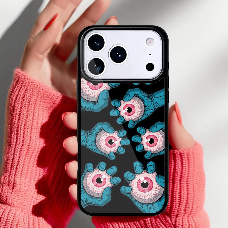 Halloween Scary Eyeball Phone Case for iPhone 17 16 15 14 13 Pro Max Back Cover for 12 11 Pro Coque