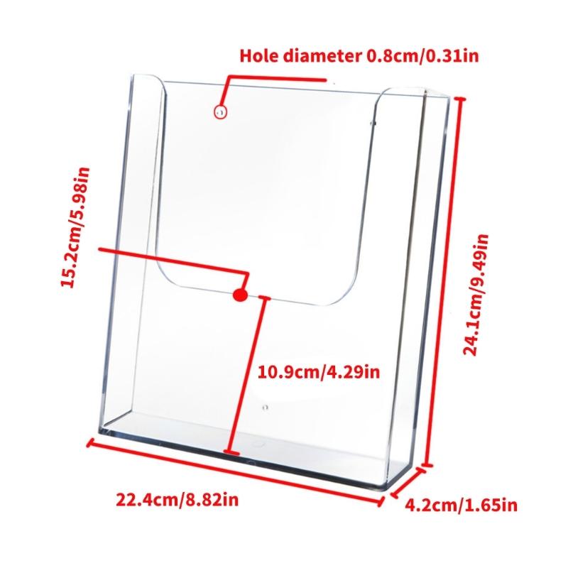Heavy Duty Wall Mounted File Holder Clear Acrylic Document Organiser Display Rack For School Office Wall Organization