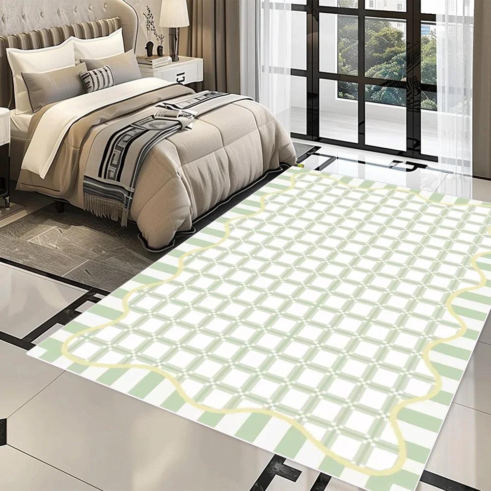 Geometisch Beige Vloerkleed: Zacht Antislip voor Woonkamer Hal Balkon Decor 80x160cm(31x62in)