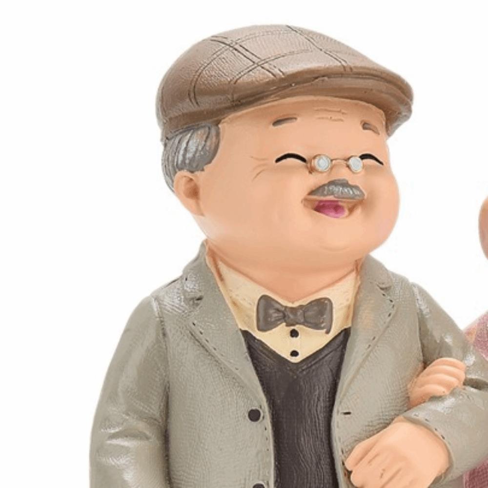 5in Grandpa Grandma Cake Making Statue Couple Anniversary Tabletop Decor Study Desk Display Piece