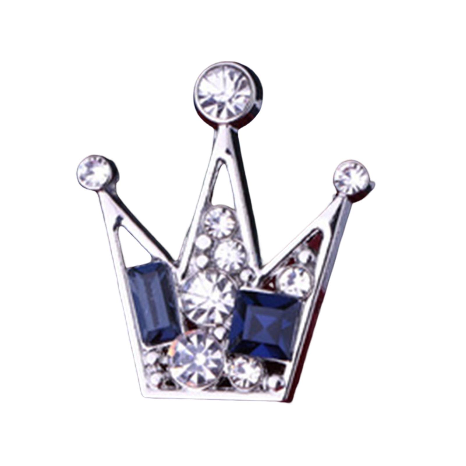 

Булавка с блестящим геометрическим узором - легко носить с искусственным кристаллом, темпераментное украшение одежды, брошь-корона из гальванического сплава из роскошного сплава, ювелирные аксессуары белый/синий