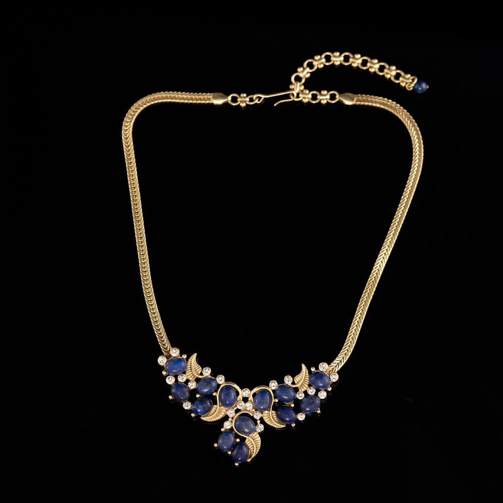 Direktlieferung Mittelalterlicher Vintage Schmuck Nischen Design Französische Retro Schlüsselbein Kette Halskette Halskette Neu