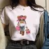 Summer Round Neck Fashionable Bear Printed Top Casual Pure Cotton Short Sleeved Women's T-shirts
