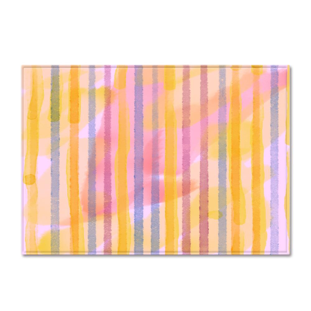 Striped Checked Large Carpet Feather Wind Bedroom Floor Mat