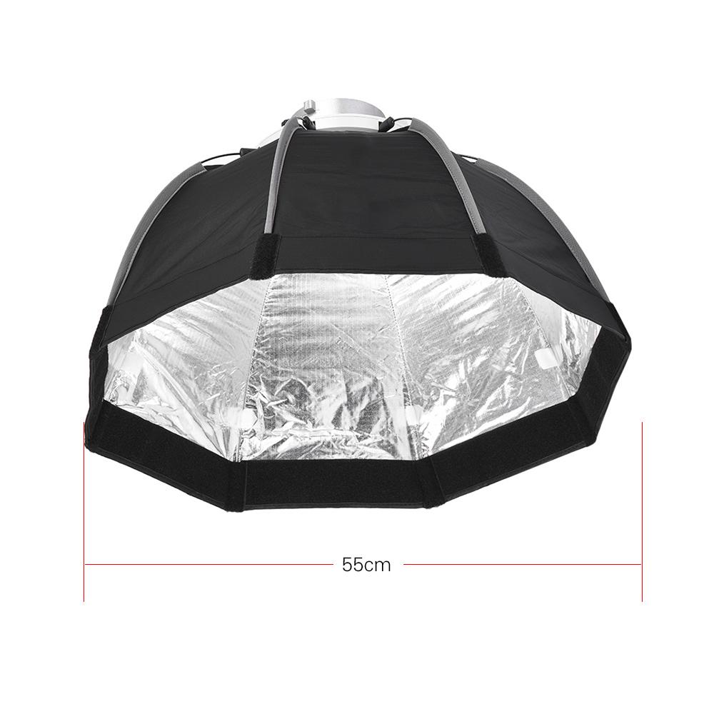 55cm Foldable 8 Pole Octagon Softbox with Soft Cloth Carrying Bag Bowens Mount for Studio Strobe Flash Light