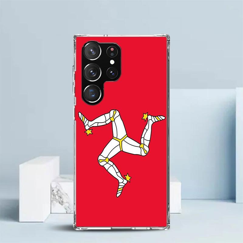 

Isle of Man Coat of Arms Soft Cover for Samsung Galaxy S25 Edge S26 S24 S23 Ultra Phone Case S22 S21 Plus S20 FE Print Pattern S Samsung S20 Ultra