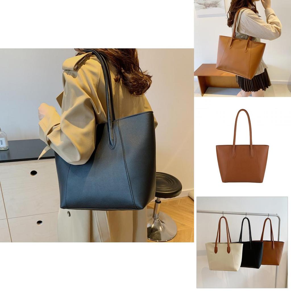 Fashionable Women's Pu Shoulder Tote Bag Spacious Commuter Bag With Zipper Closure