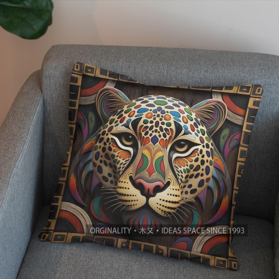 Federa per Cuscino Decorativa 2D con Fantasia Leopardo e Serpente Copricuscino Adatto per Divano Camera da Letto Auto