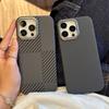 Carbon Fiber Kevlar Texture Phone Case For iPhone 17 Air 16 15 14 Plus 13 12 Pro Max 16E Metal Camera Frame Hard Plastic Cover