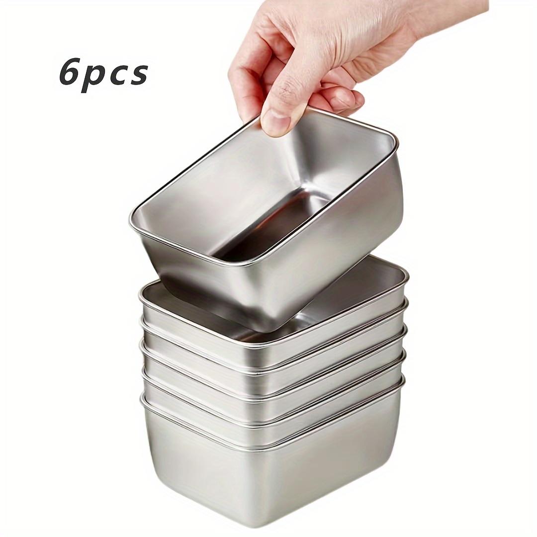 

Набор из 6 контейнеров для хранения продуктов из нержавеющей стали с крышками - герметичные, герметичные, штабелируемые и многоразовые - не содержат бисфенол-А, легко моются, экономят место 6pcs