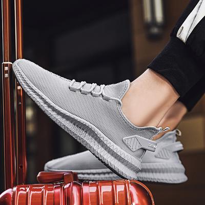 Mesh Men's Sneakers Breathable White Trendy Sneakers Men Lace-Up Lightweight Walking Tenis Shoes for Men Zapatillas Hombre