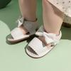 2025 Summer Bow PU Baby Girl Sandals - Korean Style Cute Solid Color Walker Shoes