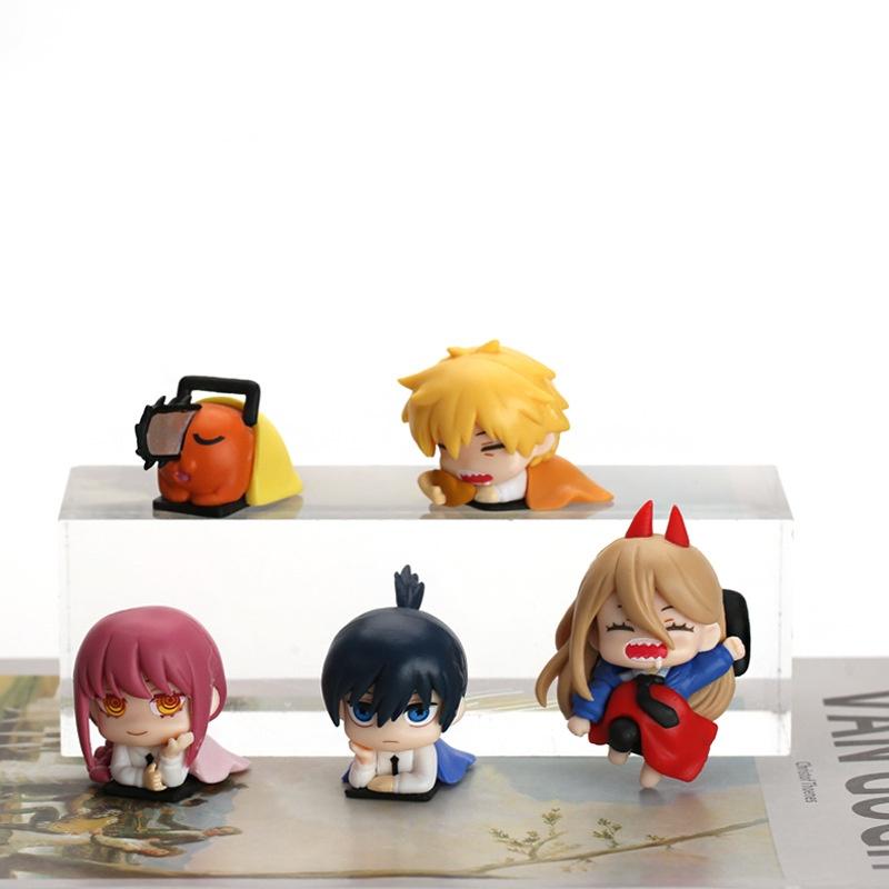 Anime Chainsaw Man Power Figure Aki Denji Sleeping Statue Makima Pochita Action Figurine Ornament Decoration Desk Accessories