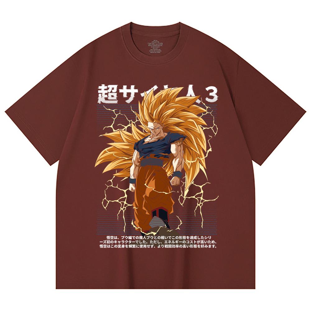 230 Gsm 100% Cotton Dragon Ball V59 Goku SSJ3 Print Unisex Heavy Cotton T Shirt