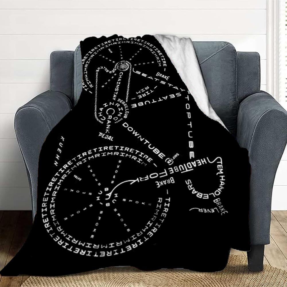 Bicycle Parts Flannel Blanket Throw Blanket Soft Warm Sofa Bed Camping Car home Decor Unique Christmas Gift C9302091
