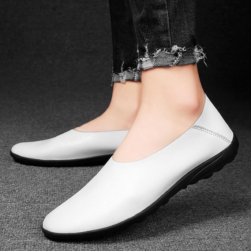 Prawdziwa Skóra Męskie Buty wsuwane Casualowe Skórzane Buty Męskie Mokasyny Wygodne Buty Ręcznie robione miękka podeszwa Buty duży rozmiar 48 49 50