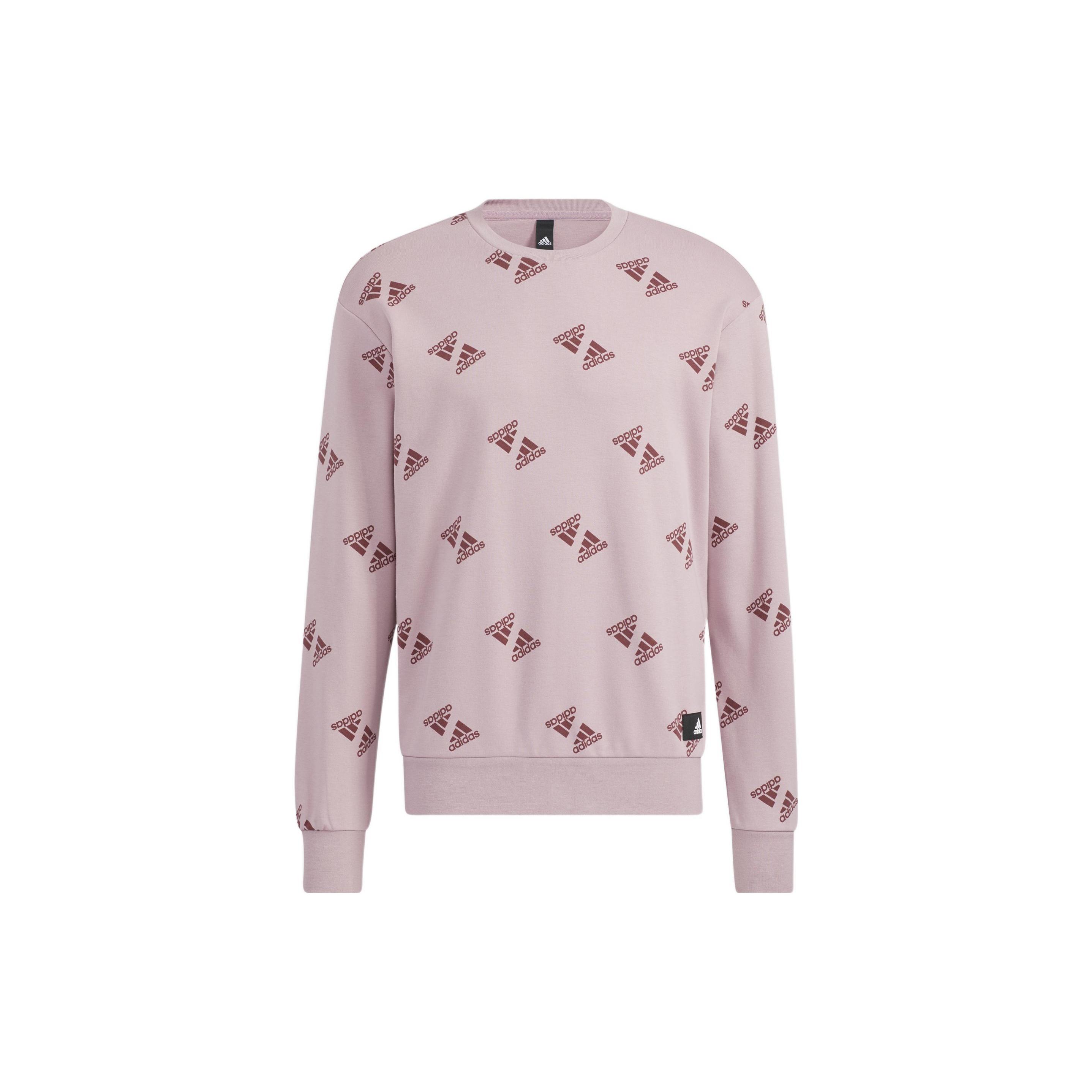 adidas Fi Bp1 Aop Swt Full Print Sports Round Neck Pullover Couple Style Pink Unisex HE7449 XL