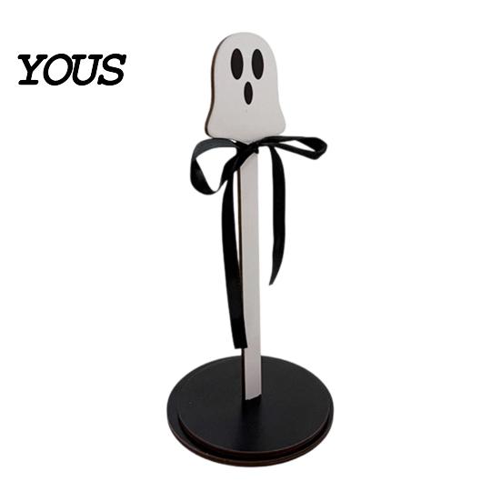 Cute Bat Witch Hat Decor Halloween Paper Towel Roll Holder, Ghost/Pumpkin/Witch's Hat/Bat Decor, Durable Festive Home Gift Wood Standing Reel