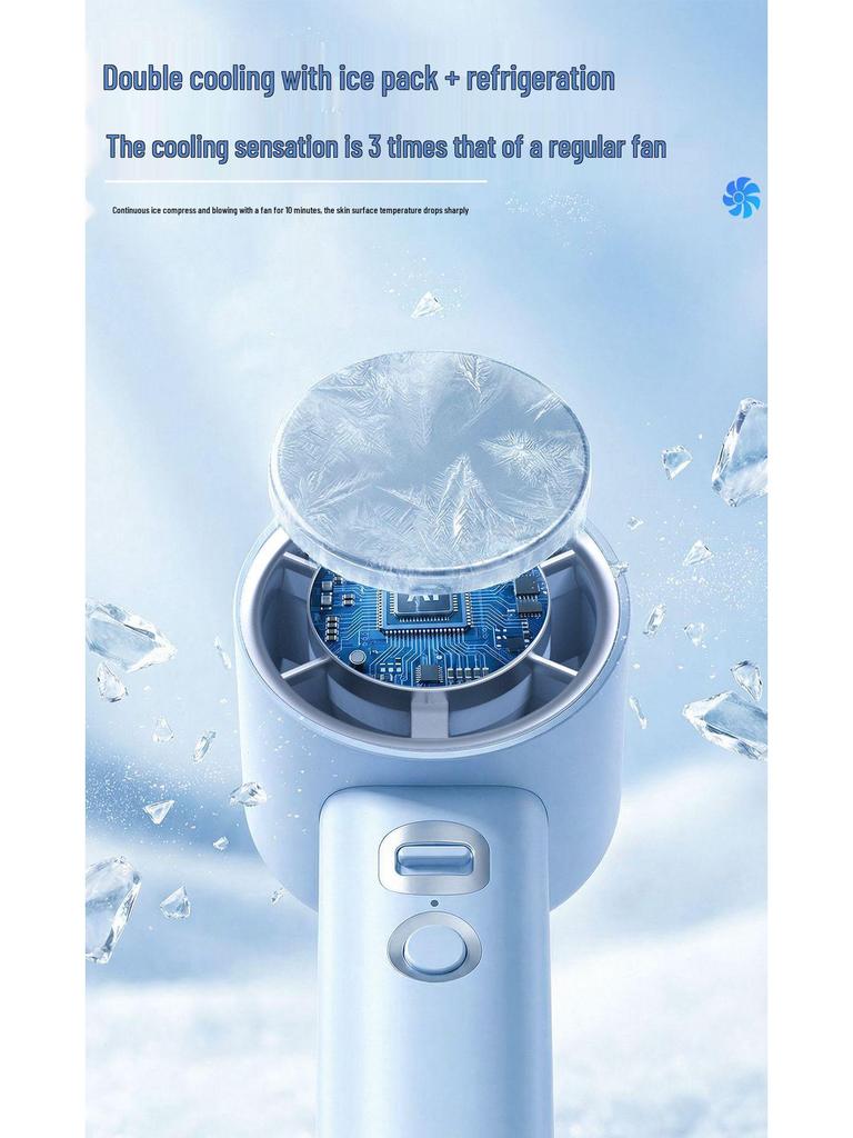 Portable High-Speed 100-Speed USB Rechargeable Handheld Fan with Strong Wind Turbine