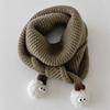 Soft Kids Knitted Scarf Windproof Fluffy Ball Neckerchief Fashion Children Neck Warmer  Outdoor Use