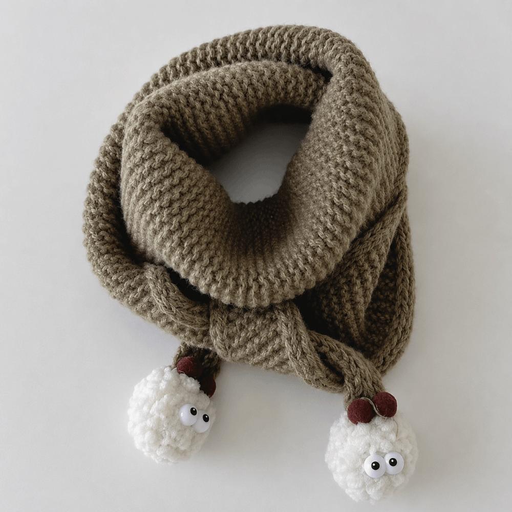 Soft Kids Knitted Scarf Windproof Fluffy Ball Neckerchief Fashion Children Neck Warmer Outdoor Use