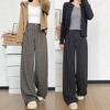 Plaid Pants Children's New Black and White Autumn Lazy High Waist Casual and Thin Small Straight Wide-leg Pants