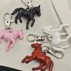 Colorful Horse Keychain 3d Animal Key Ring With Metal Clasp Fashion Bag Charm Key Accessory Cute Horse Acrylic Pendant Keychain