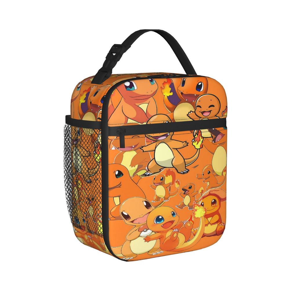 Charmander Heart Anime Lunch Box For Child Print Field Picnic Lunch Box Leisure Lightweight Oxford Cooler Carrier