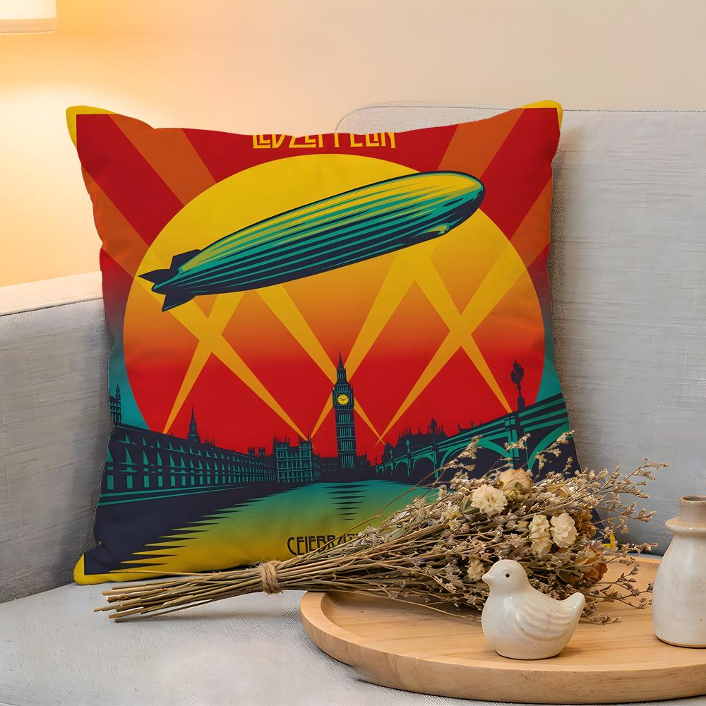 Cushion Cover  Linen  SkinFriendly Soft Decorative Case for Sofa Home Decor Band LLed ZZeppelin Pillow cover