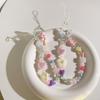 Korea Cute 3D Flower Bear Phone Lanyard For iPhone 15 Samsung Strap Girl Chain Pendant Candy Rope Jewelry Hanging Keychain Charm