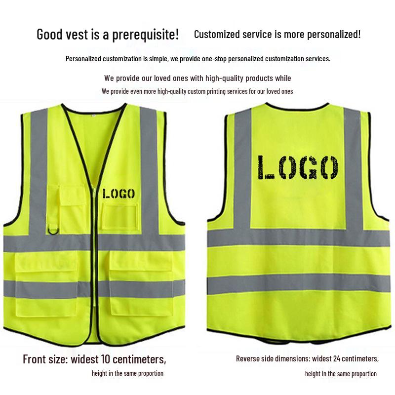 Hi-Vis Fluorescent Yellow Mesh Reflective Vest with Logo