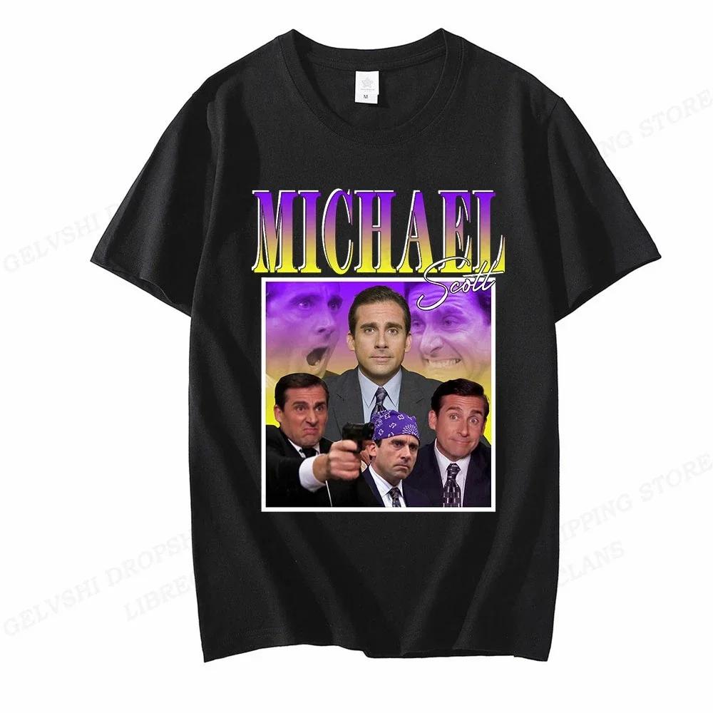 Michael Scott Homage The Office T Shirt Men Fashion T-shirts shirt Hip Hop Tops Tees Women Tshirt Y2k Clothes Boy Tees
