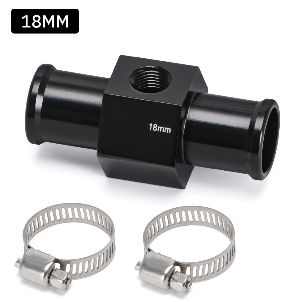 Water Temp Gauge Radiator Temperature Water Temp Joint Pipe Sensor 18/20/22/24MM Hose Adapter 1/8 NPT Water Thermostat Tee Coolant Temperature 4