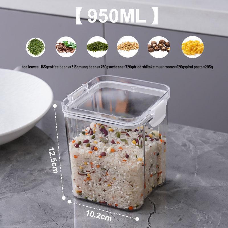 Sealed Transparent Kitchen Jar for Dry Goods, Snacks, Grains, Cereals & Nuts - Moisture-proof & Dust-proof Storage