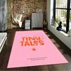 Tiny Tales Children Story Books Logo Poster Pink Orange Typography Brand Art detailed floor mat rug for kids room nursery office decor