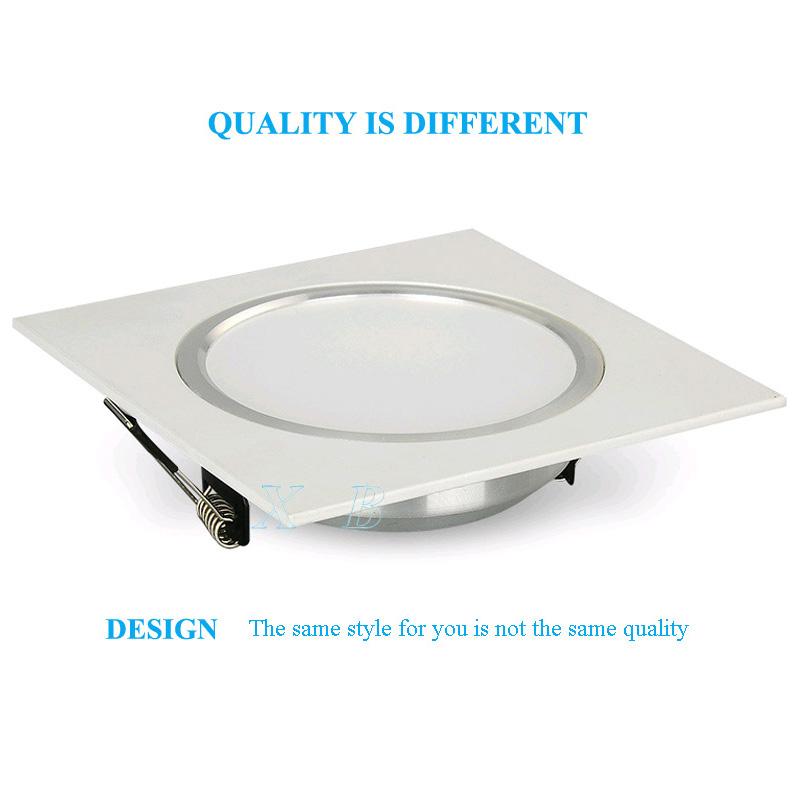 Dimmable LED Downlights 3W 5W 7W 9W 12W 15W AC85-265V Square Silver Black White LED Ceiling Down Lamp Indoor Lighting With Drive