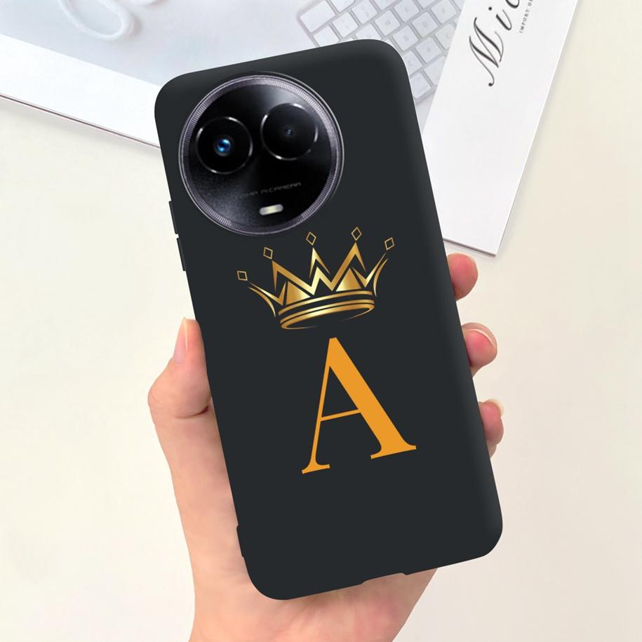 For Realme 11 5G Case Cute Crown Letters Silicone Soft TPU Shockproof Cover For Realme 11X 5G RMX3785 Funda Realme11 Phone Cases