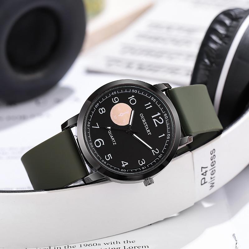Fashionable and Luxurious Men Watches With Round Dials Business Style Silicone Straps Student Quartz Watches and Clock Gifts