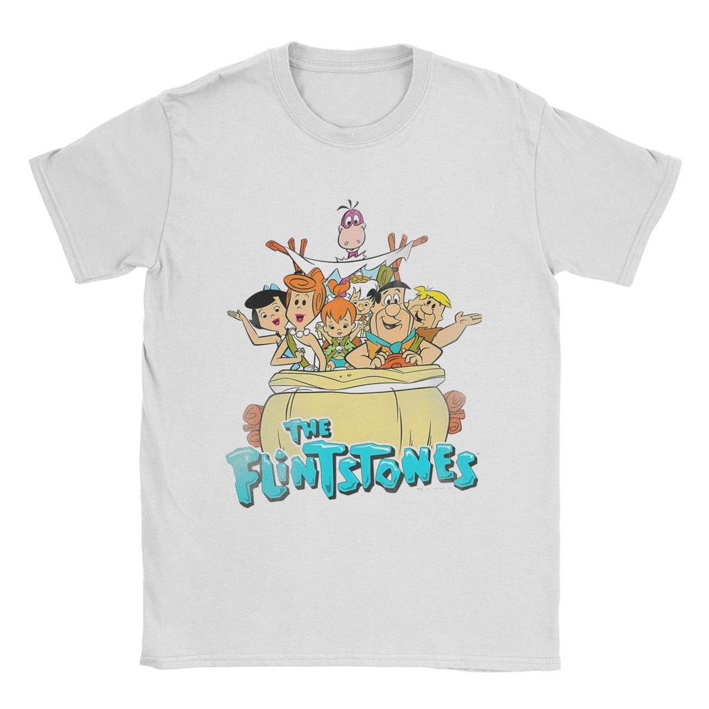 Funny Vintage Movie The Flintstone Cartoon Anime T Shirt Men Women 100% Cotton Tee Shirt Gift Idea Clothes