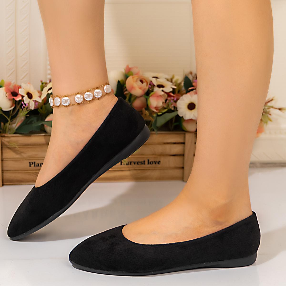

Женские балетки с острым носком, обувь, уличные удобные кроссовки, женские слипоны, лоферы, нескользящие повседневные туфли-лодочки для женщин 43 чёрный