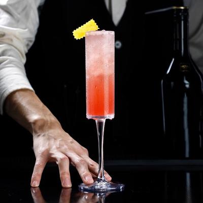 6Oz Champagne Glass Cocktail Cup Champagne Glass Red Wine Glass Plastic Cup Detachable Threaded High Footed Cup Beverage Cup