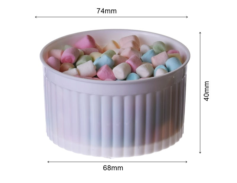 Pucharki Plastikowe Do Deserów Striped Cup  120Ml/25Szt Białe