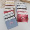 Ins Cute Plaid Coin Purse Sweet Lace Storage Bag Sanitary Napkin Bag High-value Lipstick Cosmetic Bag