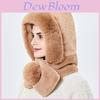 Polyester Wintermütze mit Ohrenklappen und weichem Plüschschal für Outdoor-Aktivitäten