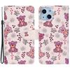 Pattern Printing Leather Wallet Phone Case for iPhone 15,Drop-proof Phone Stand Cover