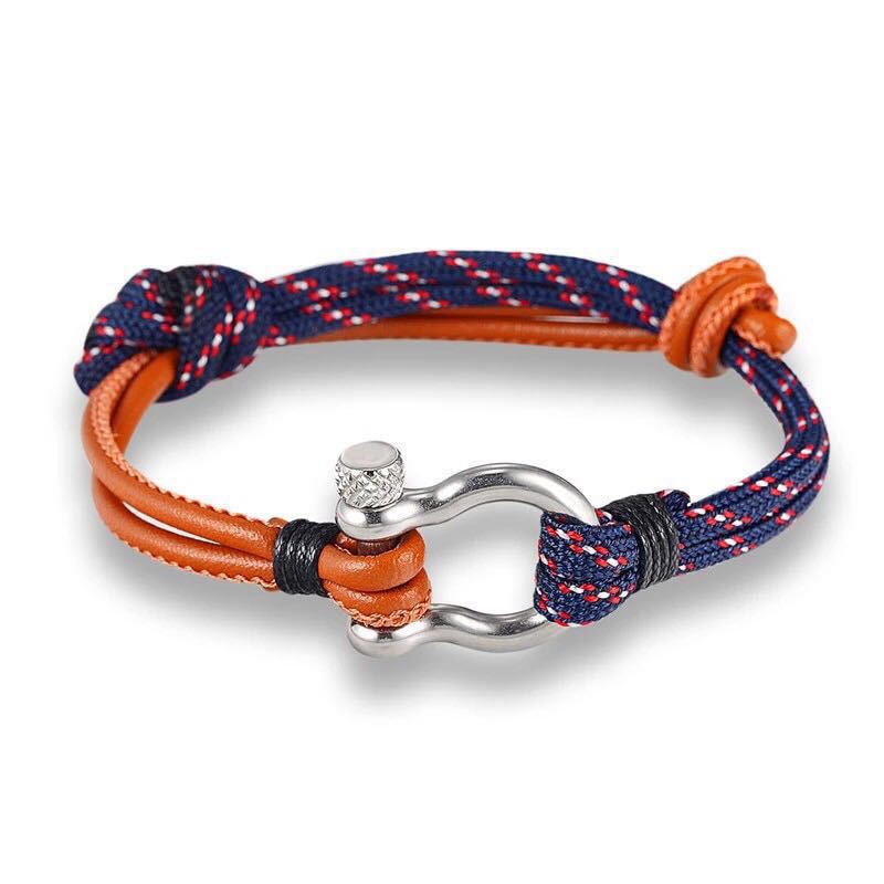 Umbrella Rope Leather Adjustable Survival Bracelet