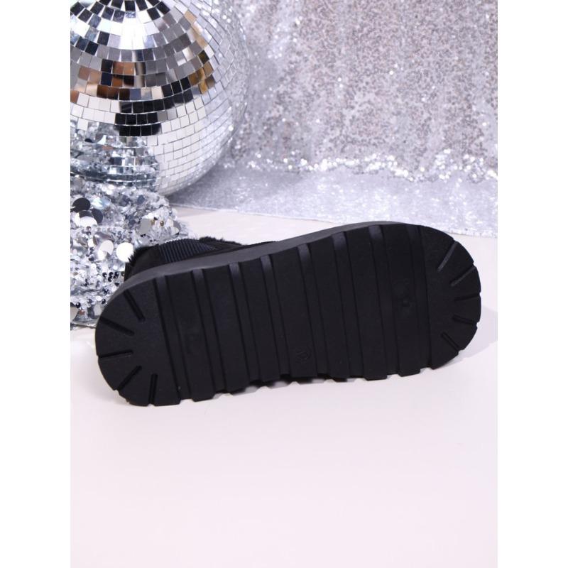 Women's Plus Size Ankle Snow Boots Winter New Minimalist Platform Warm Fleece Lined Boots