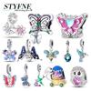 925 Silver Colorful Butterfly Snake Hedgehog Charms Beads Fit Bracelets for Women DIY Jewelry Accessories Beads Gifts
